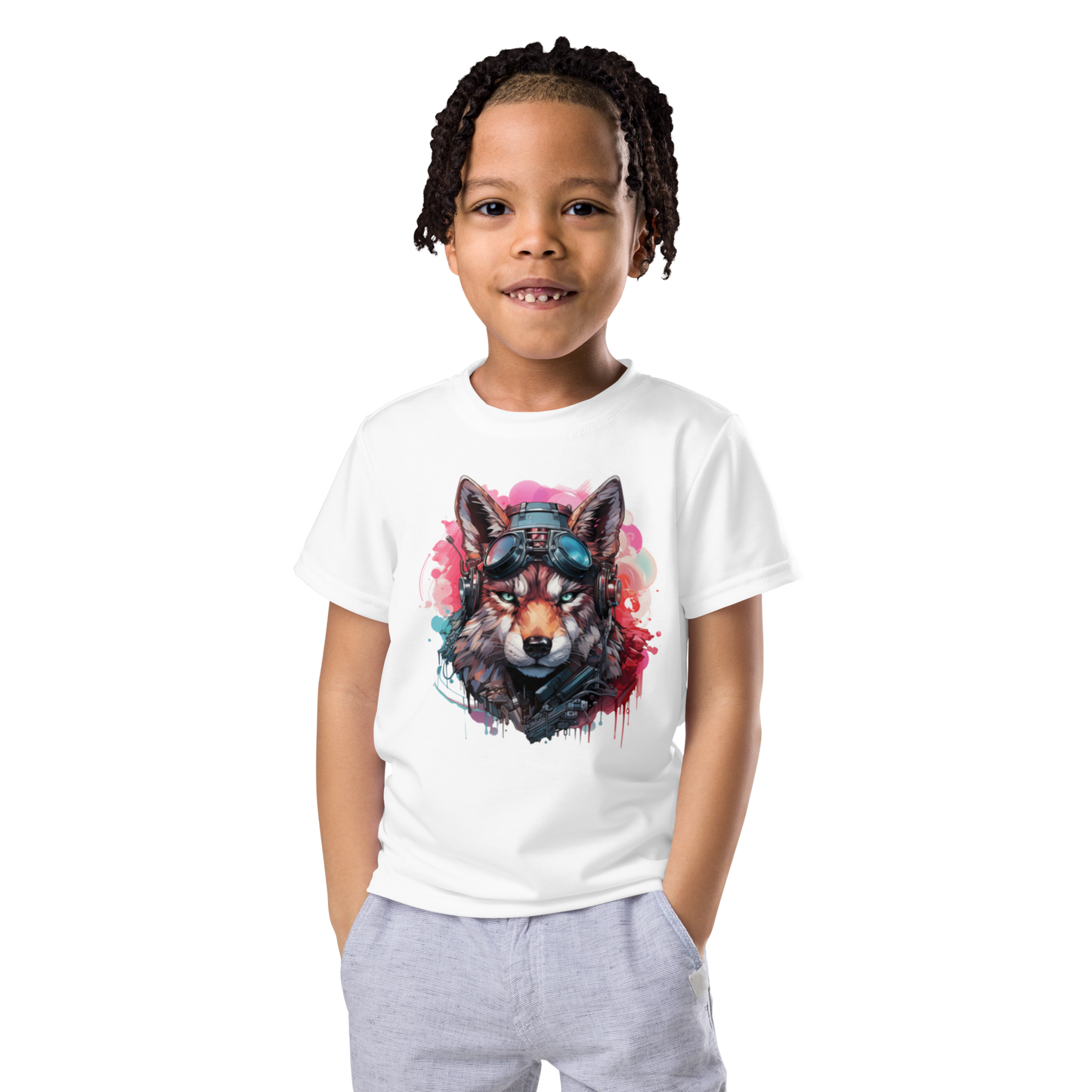 Kids crew neck t-shirt CyberWolf