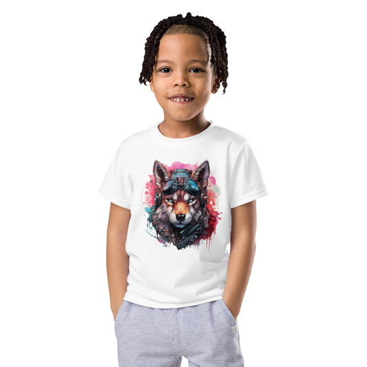 Kids crew neck t-shirt CyberWolf