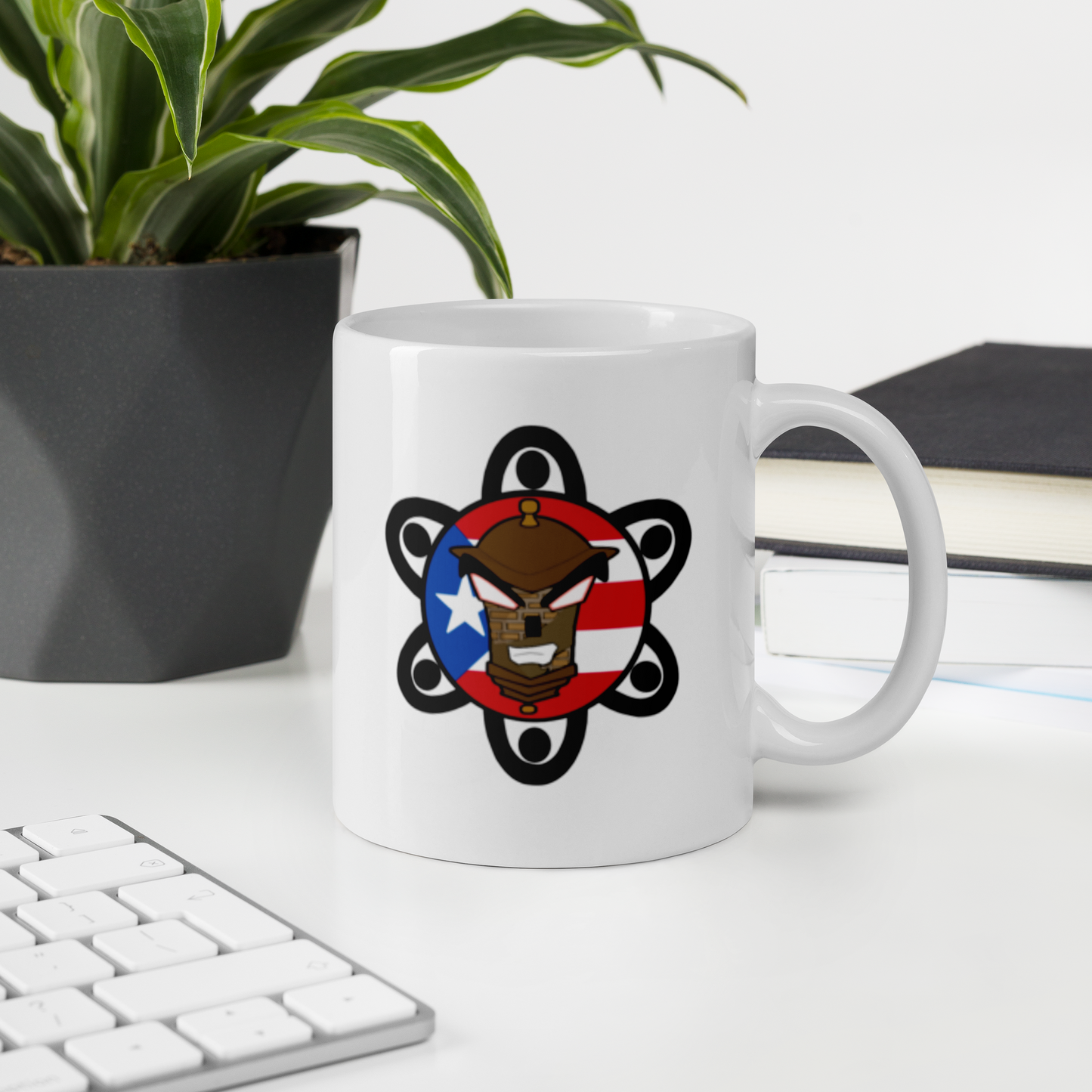 White glossy mug WolfPack Boricua Mug Collection